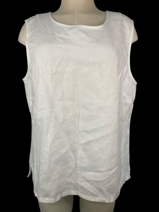 Orvis Tops - Orvis White 100% Linen Sleeveless Shell Top Women’s Large